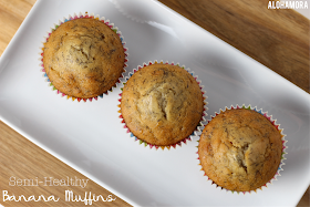 Semi-Healthy Lower Carb  Banana Muffins Dairy Free.  Delicious muffins, and using Truvia and Coconut Oil make it light but healthier. Amazing muffins.  So yummy. Use ripe overripe bananas. Can Freeze them. Recipe. Alohamora Open a Book http://alohamoraopenabook.blogspot.com/