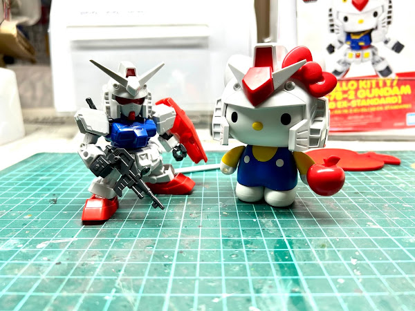 キティ＆ガンダム和解形態の素組状態の画像2