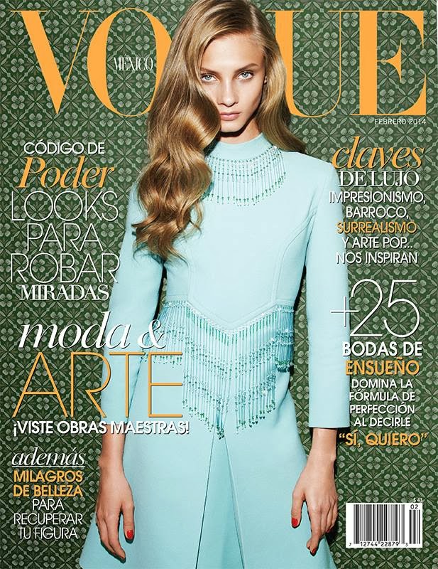 Magazine Cover : Anna Selezneva Magazine Photoshoot Pics on Vogue Magazine México February 2014