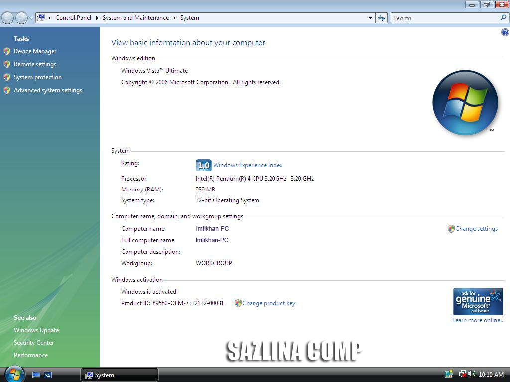 Cara Aktivasi Windows Vista (All Edition) Genuine