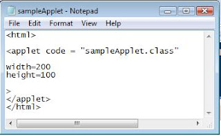 sample java applet html code