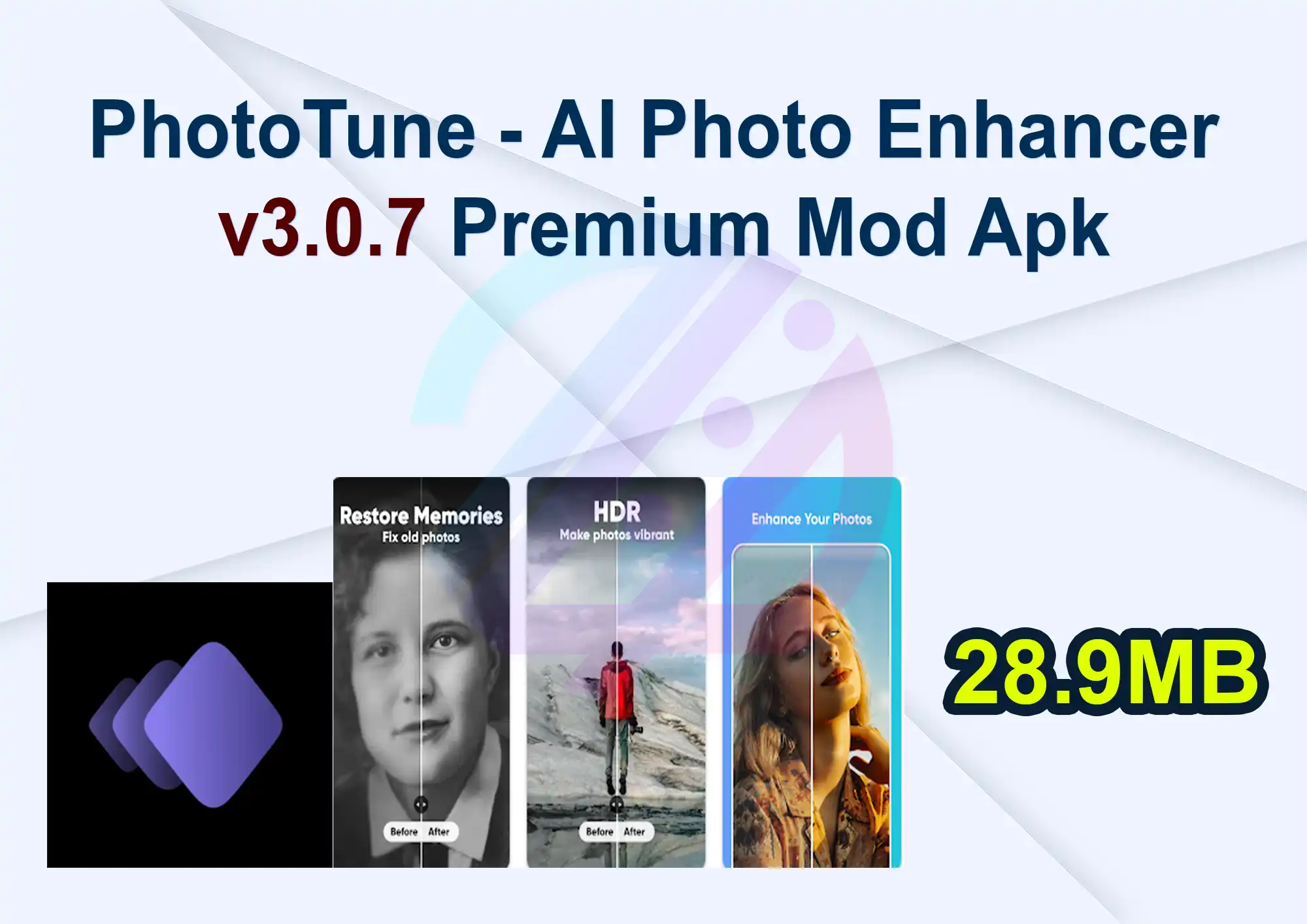 PhotoTune - AI Photo Enhancer v3.0.7 Premium Mod Apk
