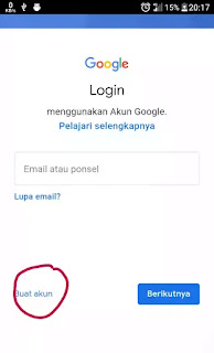 BUAT AKUN google android