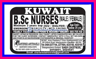 Kuwait BSc Nurses Vacancies