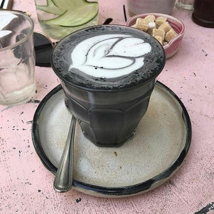   Goth latte   in black coffee       