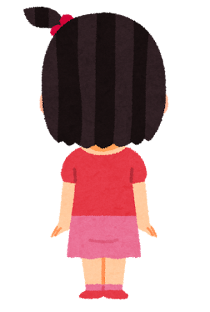 女の子の後ろ姿のイラスト（ポーズ）