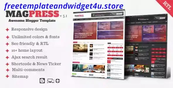 Magpress Blogger Template Free Download Paid Version