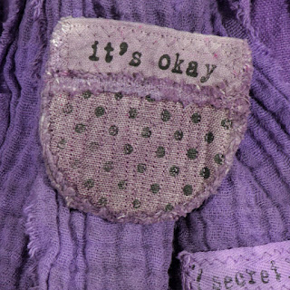 it's okay: hand dyed linen brooch from secret lentil