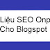 Tài liệu SEO Onpage dành cho Blogspot