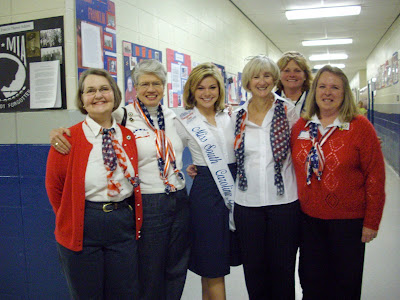 The Blue Star Mothers and I after the service at Northwest Middle School.