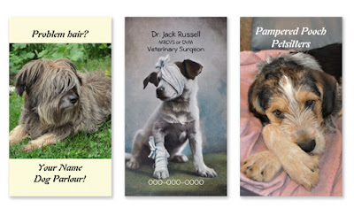 Dog photo business cards vertical templates