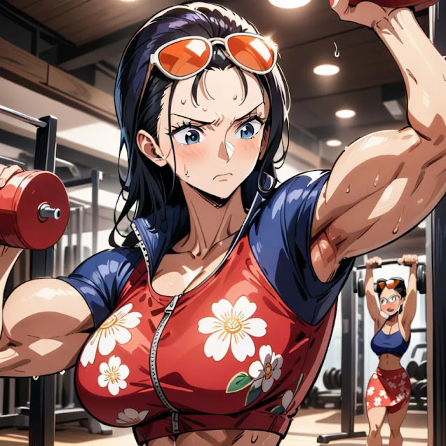 Nico Robin mê tập gym 8