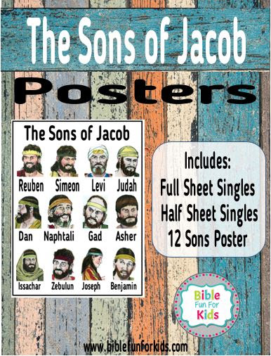 12 Sons of Jacob Posters | Bible Fun For Kids