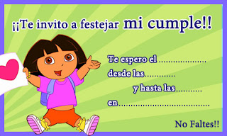 Tarjeta de Invitación de Cumpleaños de Dora La Exploradora