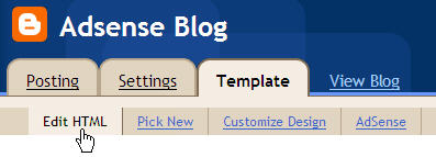 Adsense Blogger Template Code