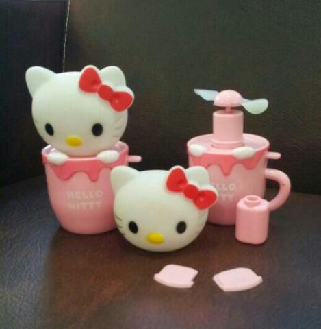 Jual Kipas Angin Mini Genggam Hello Kitty Dengan Spray