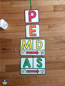 free PEMDAS mobile math word wall