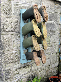 wall-mounted Welly rack