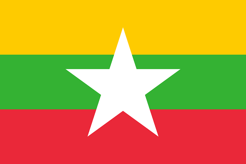 Logo Gambar Bendera Negara Myanmar PNG JPG ukuran 800 px