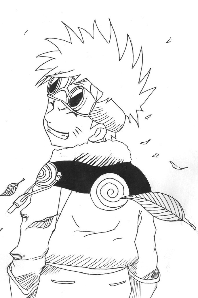Lembar Mewarnai Sketsa dan Gambar  Ilustrasi Naruto  Uzumaki 