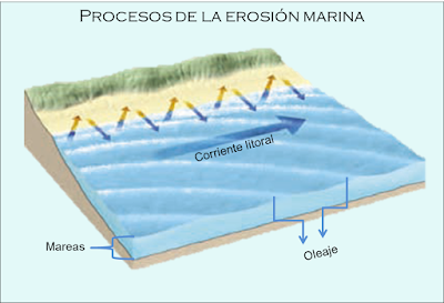 Procesos derivados de la erosión marina