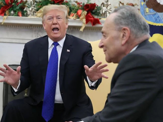 Donald Trump and Senate Minority Leader Chuck Schumer butted heads during a bizarre Oval Office meeting on Tuesday