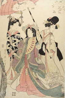 Woman with Two Attendants, Late Edo period, circa 19th century