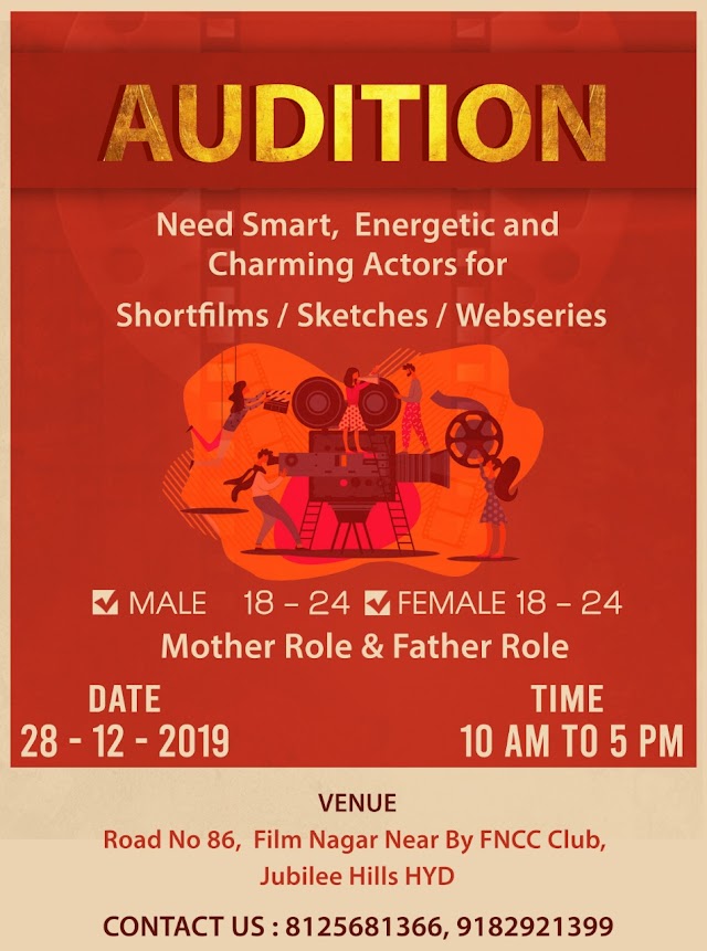 OPEN AUDITION CALL FOR TELUGU PROJECTS