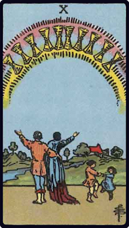The 10 of Cups - Tarot Card from the Rider-Waite Deck