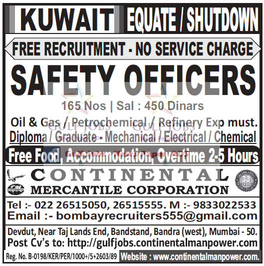 Equate shutdown job opportunities free food & Accommodation