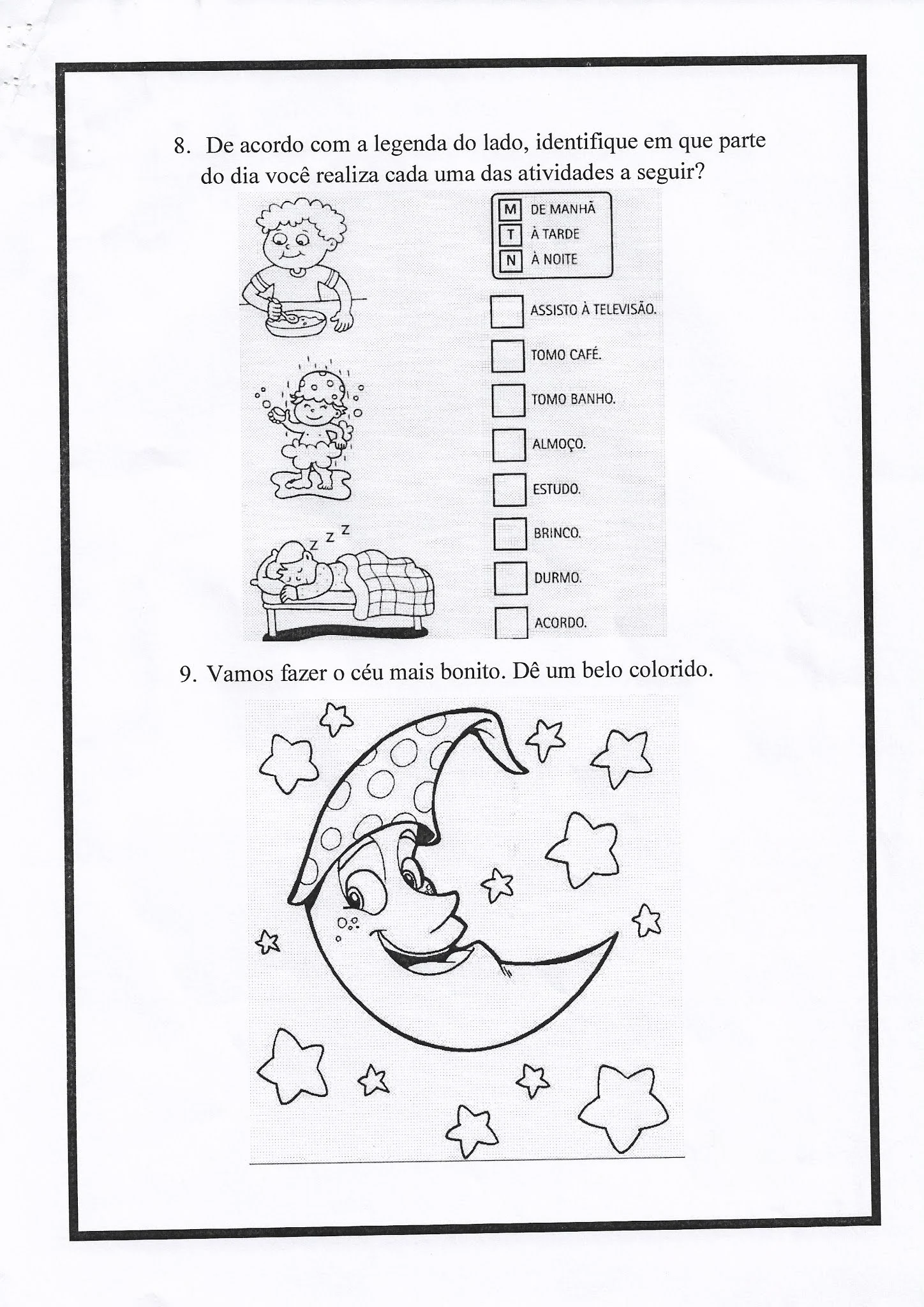 Atividade de Ciências: Sol, céu e nuvens - Ensino Fundamental