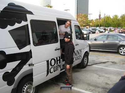 Johnny Unloading The Johnny Cupcakes Suitcase Tour Van
