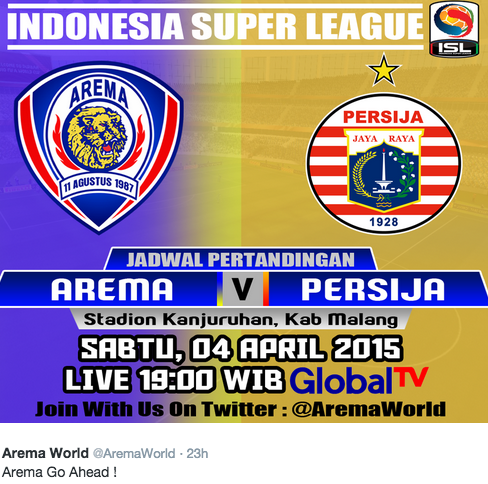 Arema vs P   ersija QNB League ISL 2015