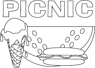 Download transmissionpress: Summer Picnic Food Coloring Pages