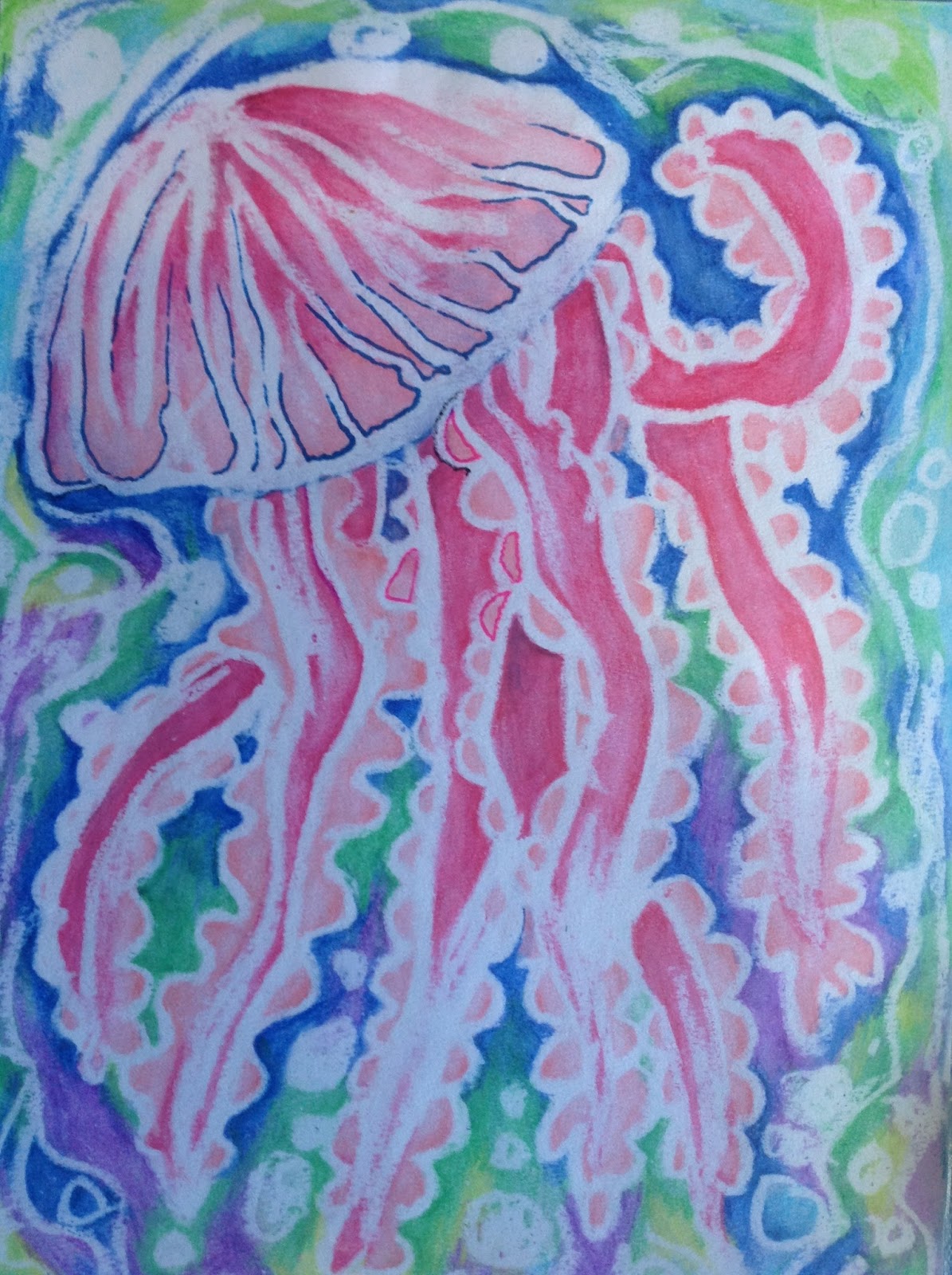 Wax Resist Jellyfish