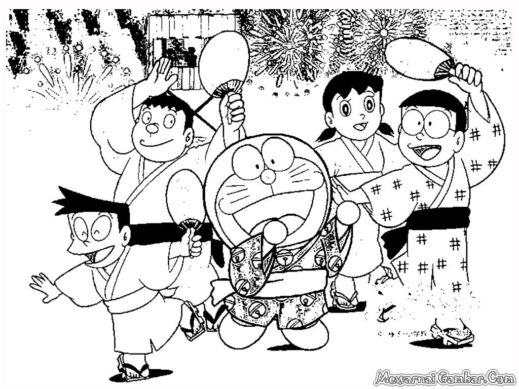 Gambar Kartun Doraemon Lucu Hitam Putih