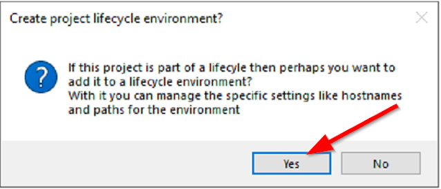 Create Project lifecycle environment