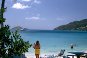 . widespread and picturesque beach within the U.S. Virgin Islands. (magens bay beach)