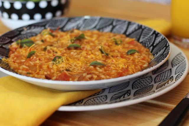 Risoto de Tomate com Manjericão