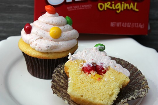 Skittles Cupcakes with Skittles Frosting