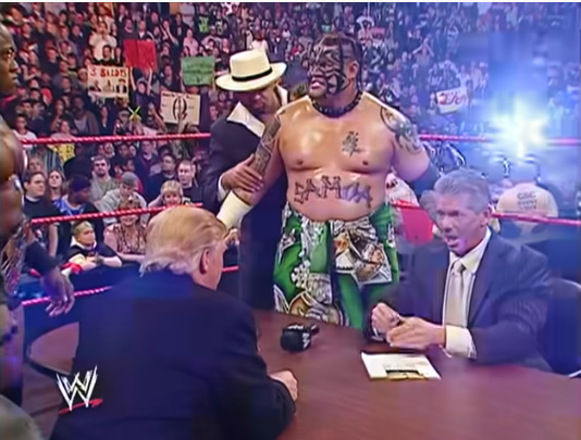 Mr. McMahon and Donald Trump's Battle of the Billionaires Contract Signing
