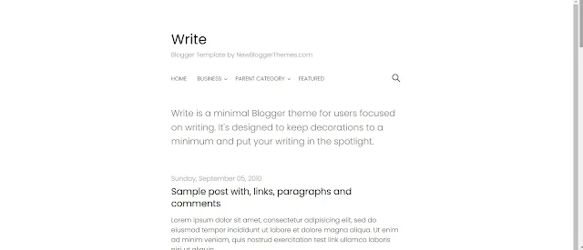 Write Simple Blogger Template