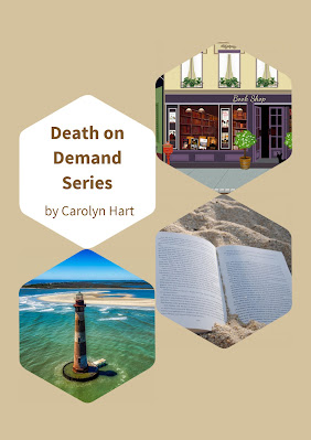 Collage of the Death On Demand Series by Carolyn Hart