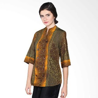 Model Baju Batik Kerja Kombinasi Terbaru