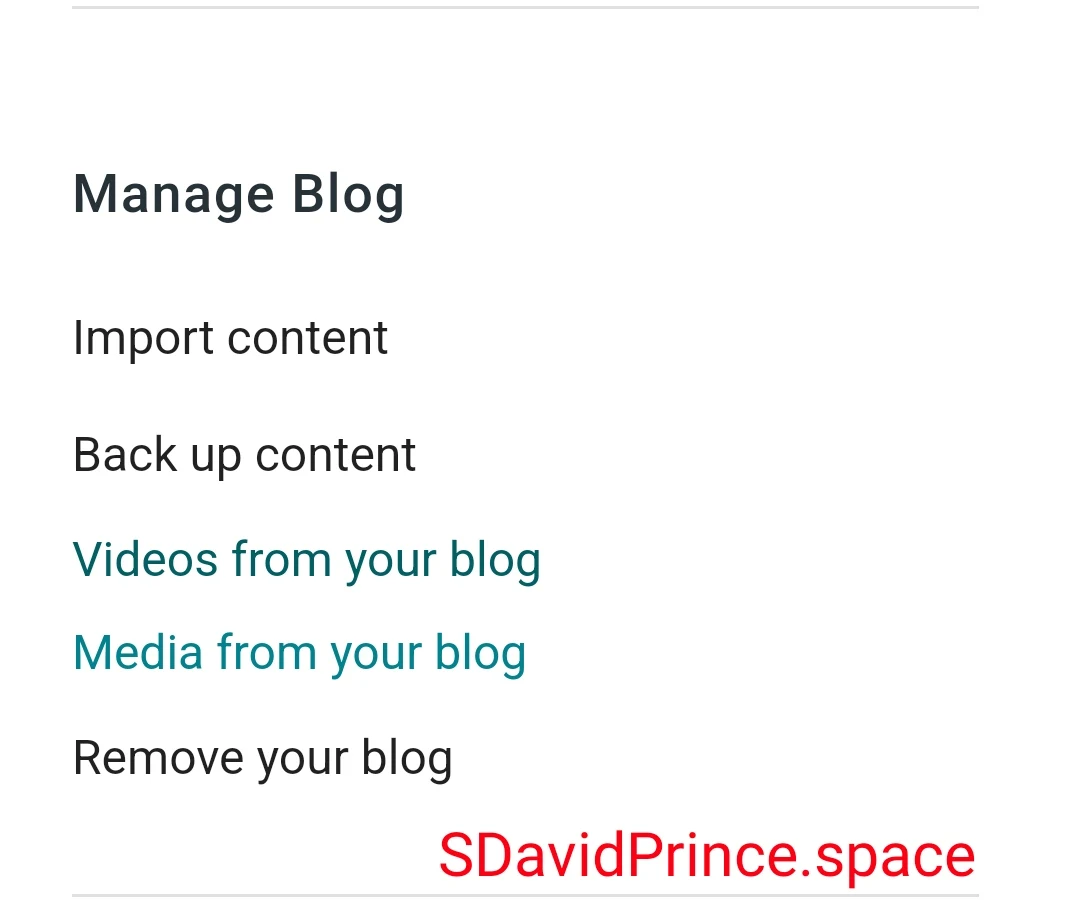 Blogger Manage Blog Settings