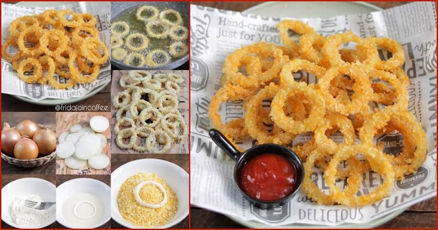 Resep Onion Rings Crispy. Cemilan Simpel Yang Enaaaakkkk dan Kriukkkkk-Kriuk Menyenangkan...