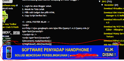 Cara Memasang Iklan Banner Melayang di Footer Blog