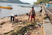  Hari Kesaktian Pancasila, Pemdes Tanamalala Gotong Royong Bersihkan Pantai