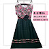 Gamis Baloteli Kombi Katun Hitam Motif Bunga Warna Pink - RP 105.000