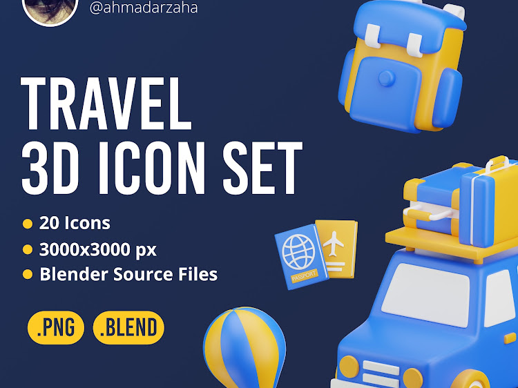 Travel 3D Icon Set